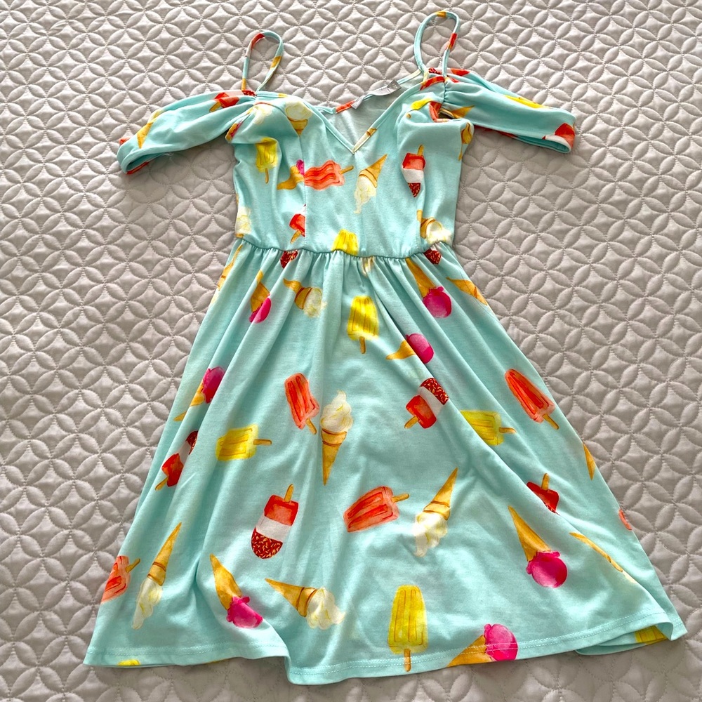 ASOS off the shoulder ice cream dress